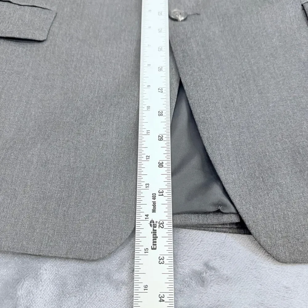 Lauren Ralph Lauren Men's Blazer Jacket Gray Pure New Wool 46S Made in Canada